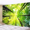 Onivein Green Forest Tapestry Nature Tapestry Ceiling Tree Sunlight Landscape