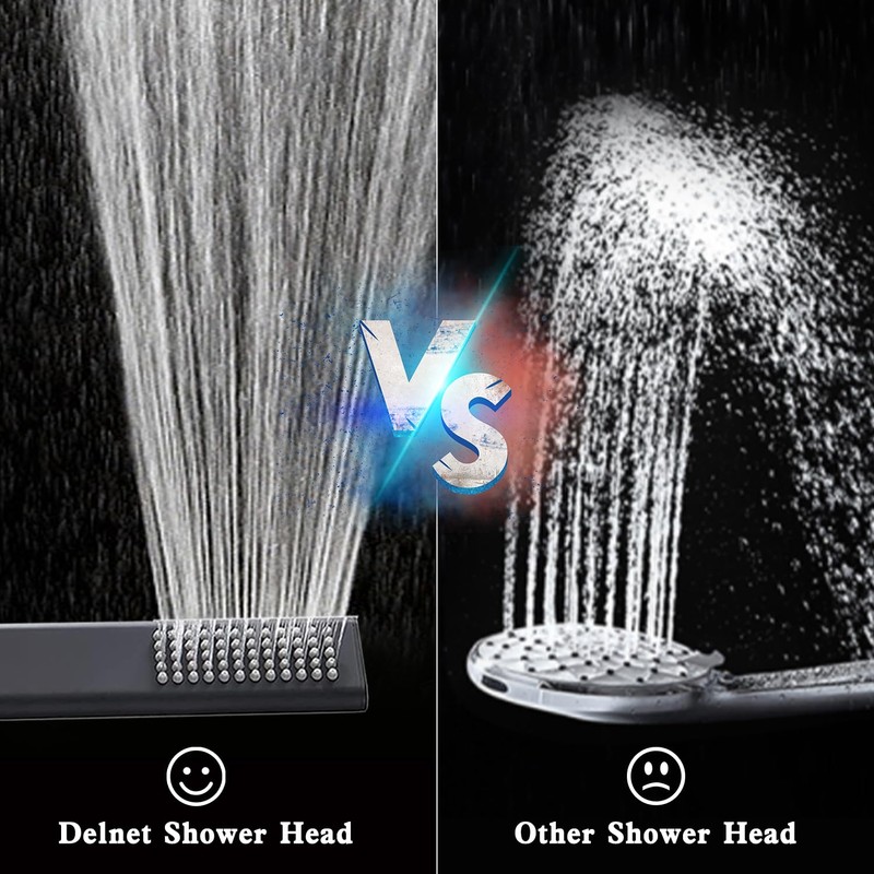 Delnet Solid Brass Handheld Shower Head, Arc Design High Pressure