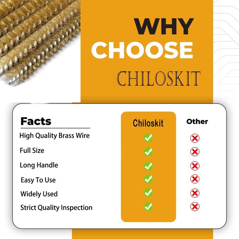 Preamer 6pcs Brass Tube Pipe Cleaners Brush Set , Multi-Functional