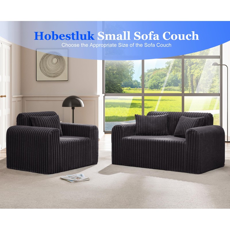 Hobestluk Couch Sofa 2-Seater Foam Sofa Loveseat for Small Spaces