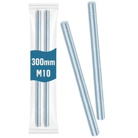 Leryati DIN 976 Threaded Rod M10 x 300 mm, Galvanised Steel, Threaded Rod Strength Class 4.8 Threaded Rods with Standard Thread, Metric Set Screw