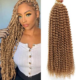 Passion Twist Crochet Hair 30-Inch: 8 Pack Water Wave Crochet Hair for Black Women-Long Bohemian Braiding Hair Extensions (30 Inch, 27#)