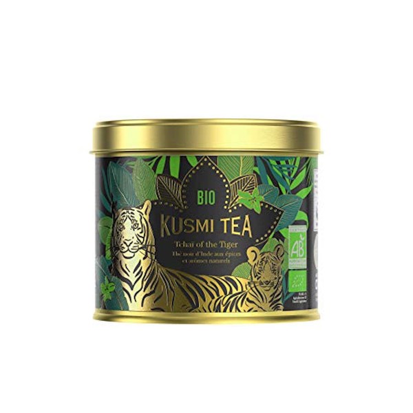 Kusmi Tea Tchai of the Tiger - 3.5 oz Loose Tea Tin - Organic Indian Black Tea with Spices - In Collaboration with the World Wildlife Fund to Protect Tigers