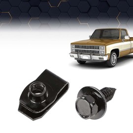 PIT66 Fender Bolts & U Nuts 5/16-18 x 7/8" x 3/4" Washer 1/2" Hex Head 50pc Kit Body Compatible with Buick/Chevy/GMC.