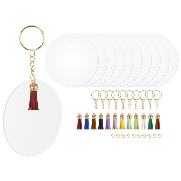 PATIKIL Acrylic Keychain Blanks 3 Inch Dia, 12 Set Clear