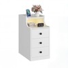 LIKIMIO Narrow Nightstand with Charging Station and LED Lights, Modern