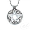 MLD Trading Pentagram Pentacle Pendant Necklace on 23” Box Chain