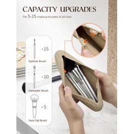 Mothers Day Gifts, Silicone Makeup Brush Holder with Upgraded Anti-Fall Double Magnetic, Makeup Brush Travel Case, Makeup Brushes Organizer - Pink Gifts for Women, Mom, Wife, Girlfriend, Sister, Her