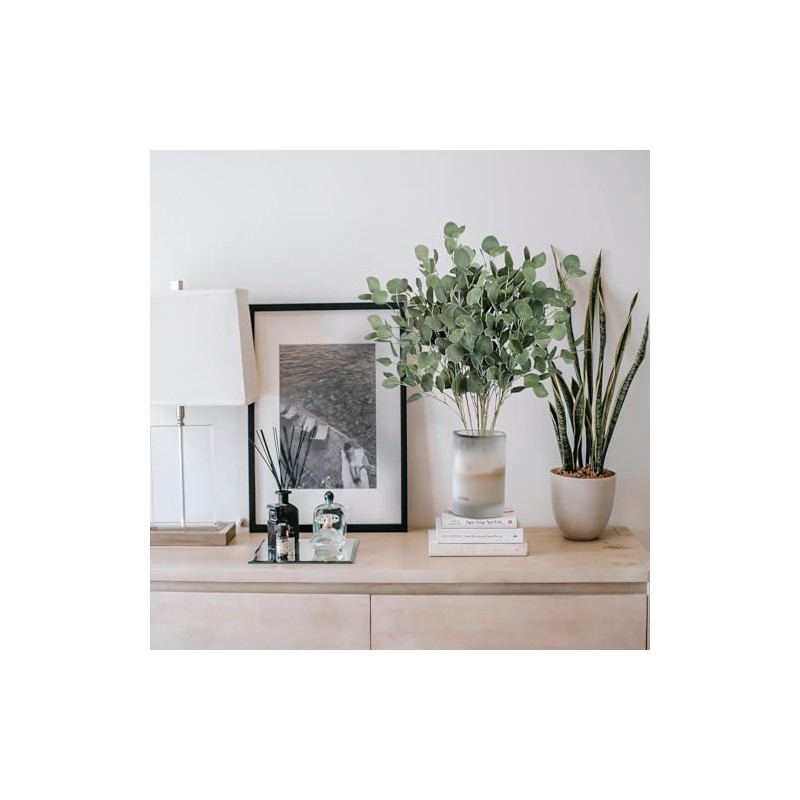 Hojas de Eucalipto Artificial para 6 Piezas, Decoración de Casa,Ramas