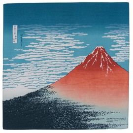IPPINKA Japanese Furoshiki, Traditional Wrapping Cloth for Lunch Box or Gifts, 18.9 x 18.9 in - Ukiyo-e Mt. Fuji, Made in Kyoto, Japan