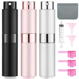 DPLASKA 3 Pack 8ML Empty Atomizer Sprayer for Perfume Cologne Spray Bottle for Refill Portable Cologne Dispenser Mini Sprayer for Men Twist Tpye
