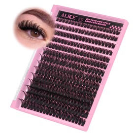 280Pcs Wispy Individual Lashes DIY Eyelash Extensions 8-16MM D-Curly Lash Extensions Lash Clusters 80D Cluster Eyelashes DIY at Home by ALICE