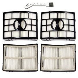 MaximalPower Replacement Filter Combo Packs for Shark NV750 & NV650 Series Rotator Pro Lift-Away Vacuums | Fits Part No. XFF650 & XHF650 for Floor Care (4 Filter Pack + Brush)