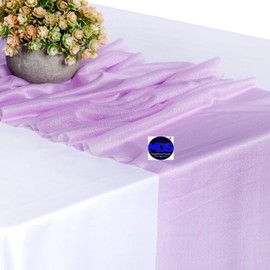 MDS Pack of 15 Wedding 12 x 108 inches Chiffon Table Runner for Wedding, Decorations for Birthday Parties, Banquets, Graduations, Engagements, Runners fit Rectangle, Round Table - Orchid