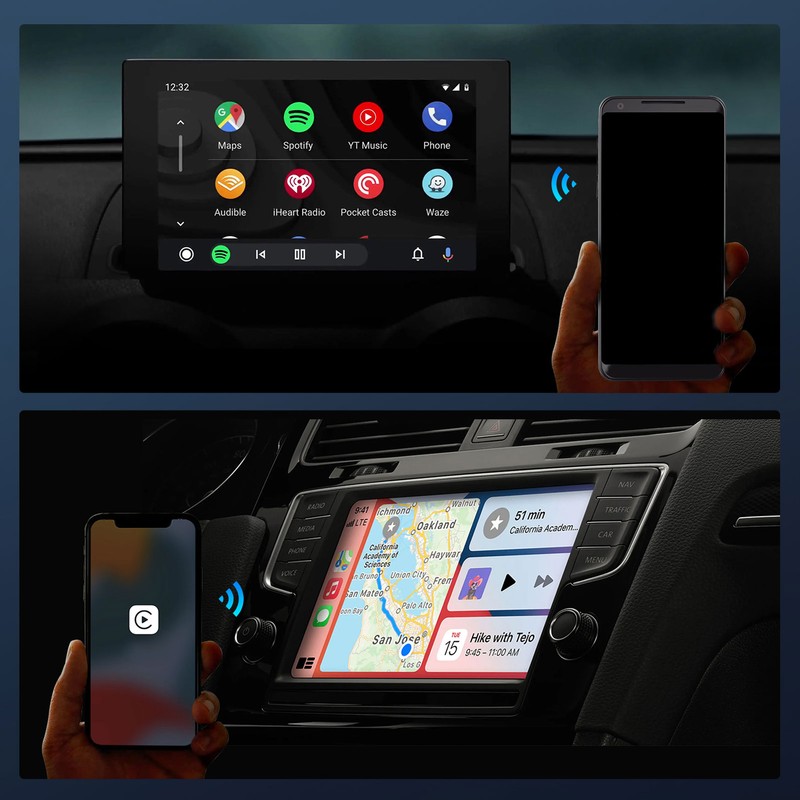 Wireless Carplay Adapter 3 in 1 Stable Connection Compact Wired