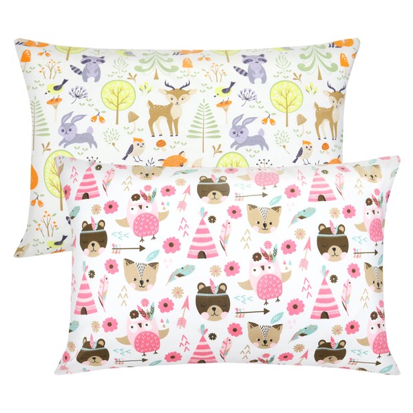 Children's Cushion Cover, Pack of 2, 100% Cotton Baby Pillowcase,