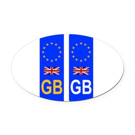 CafePress EU Number Plate Identifier for Great Britain Euro Oval Car Bumper Magnet