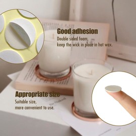 160 PCS Candle Wick Stickers, Double-Sided Heat Resistance Wick Stickers for Candle Making, Adhere Steady in Hot Wax Candle Stickers