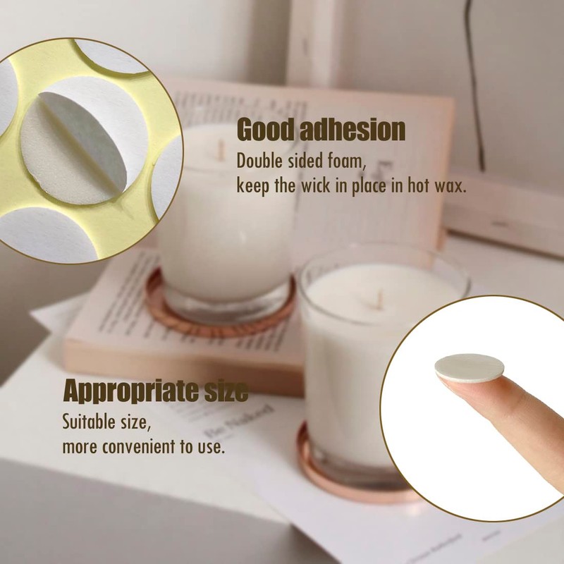 160 PCS Candle Wick Stickers, Double-Sided Heat Resistance Wick Stickers