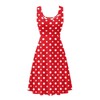 KiuLoam Women's Red White Polka Dot Dresses Sleeveless A-Line Midi