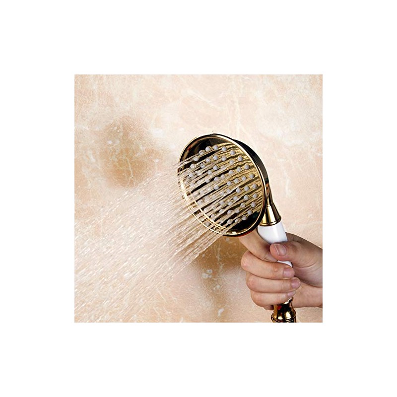 Skybath Gold Metal Brass Shower Head Traditional Victorian Style Handheld