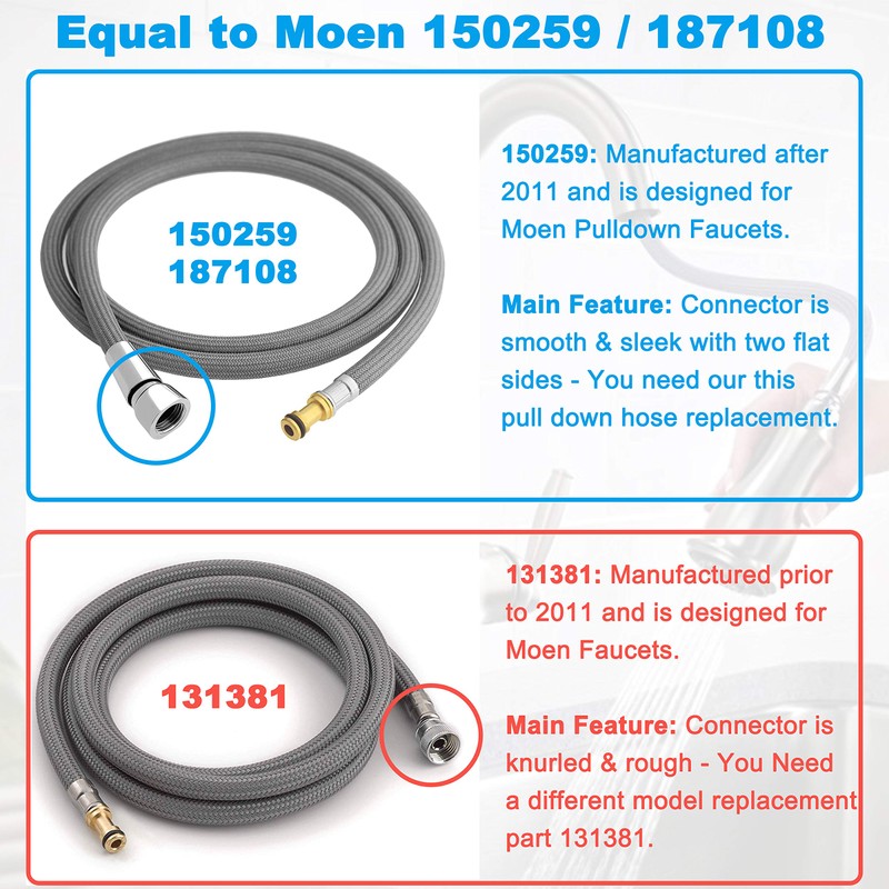 150259 Pull Down Hose Kit For Moen Faucet Replacement Part