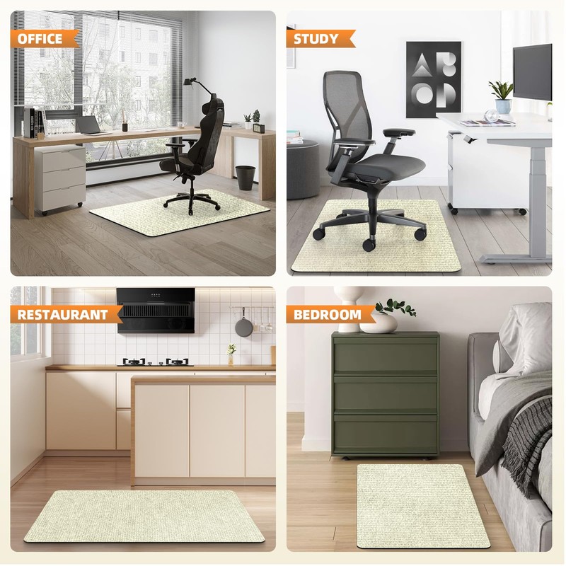 Office Chair Mat for Hardwood Floors 48"x36", Durable Non-Slip Large