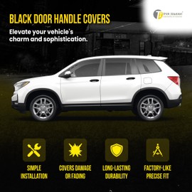 Trim Illusion Snap On Gloss Black Car Door Handle Cover Trim Accessories Compatible with Honda Pilot 2016-2022 with Smart Key, DH6230BLK