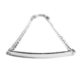 apop nyc 925 Sterling Silver Curb Chain Horizontal Bar Bracelet [Jewelry]