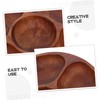 FELTECHELECTR Round Acacia Wood Snack Plate with Compartments for Dried