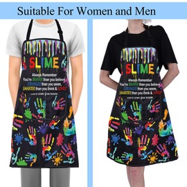 BNQL Slime Apron Slime Gifts Slime Cooking Gifts Slime Kitchen Cooking Waterproof Apron with Pockets Slime Painting Apron (Slime Apron)