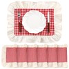Set of 6 Rectangle Red Gingham Placemats Red White Checkered