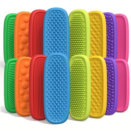 AOTBLCER Sensory Toys for Kids with Autism: 8/16 Pack Textured Suction Toys for Autism Kids Calming - Sensory Stickers for ADHD Anxiety Relief Items - Fidget Strips for Classroom Office Desk surprise gift - Colour: 16PCS