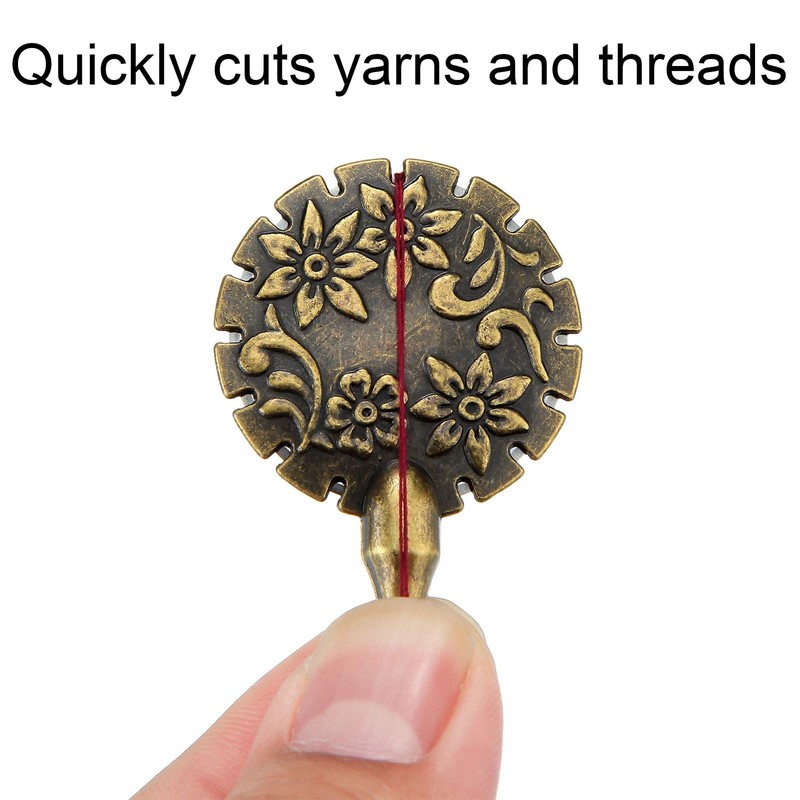 2 Pieces Yarn Cutter Pendants Antique Gold Silver Metal Thread