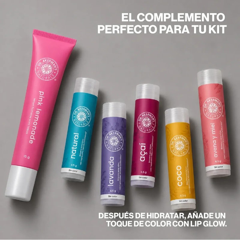 5 Pack Bálsamo Labial Dr. Akermans Frutas 4.5g Natural