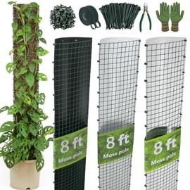 DIY Moss Poles Plastic Monstera Plant Support Self Watering Plant Poles for Climbing Indoor Plants Work with Sphagnum Moss(24 ft D Shaped Moss Pole)