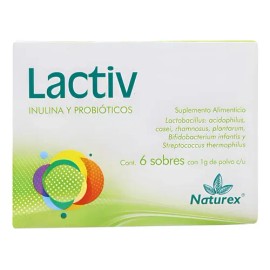 Lactiv Inulina Y Probioticos 6 Sobres 1 G Naturex Sabor Sin Sabor                                                                                     
