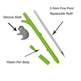 Lopenle 12PCS Cute Sloth Pens Novelty Animals Pens Panda Pens Koala Gel Pens 0.5mm Black Ink Gel Pen For School Party Birthday Christmas Office