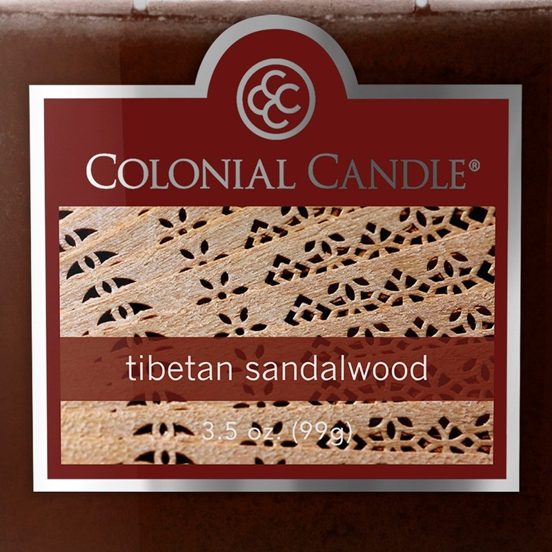 Colonial Candle Tibetan Sandalwood Scented Jar Candle, 2 Wick, 3.5