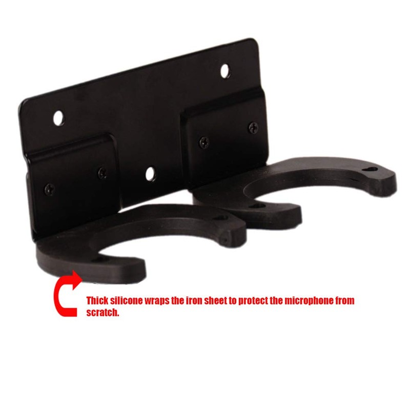 Fiacvrs Microphone Holder, Wireless Microphone Holder for Mic Stand Wall