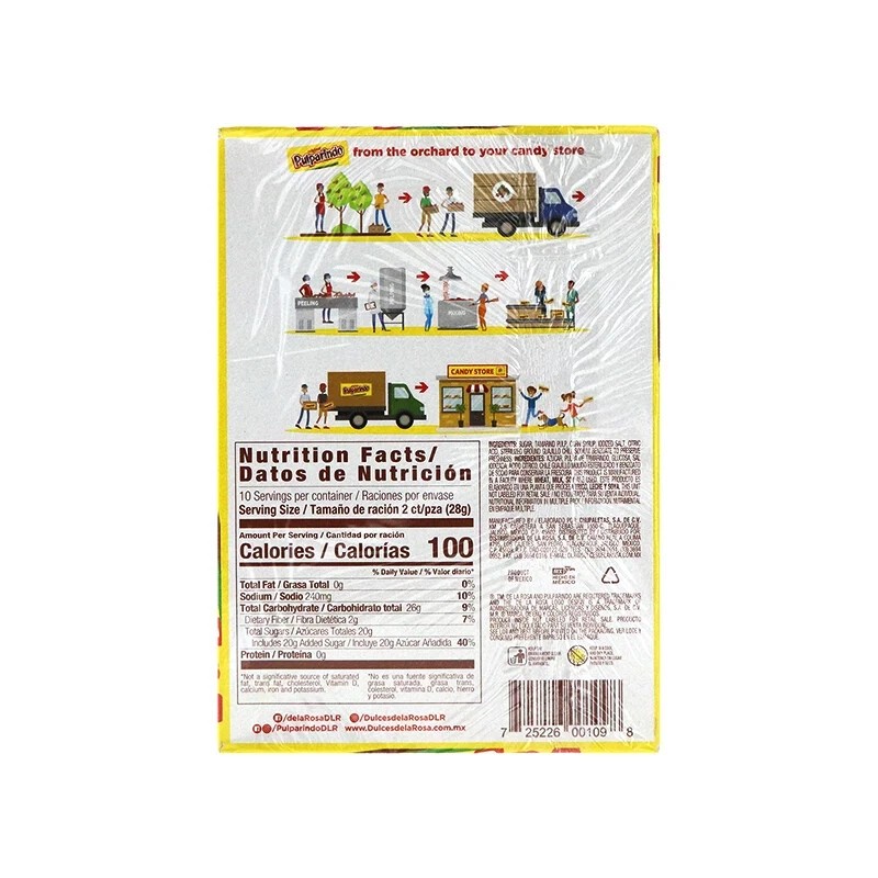 Pulparindo Original Bar 20 Count - 0.5 oz