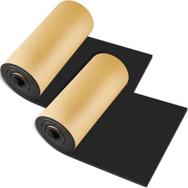 Pangda 2 Pcs 78 x 16 x 1/2 Inch Closed Cell Rubber Foam Roll, Extra Large Marine Foam Roll with Adhesive Insulation Sheets Lightweight Single Sided Tape Water Weather Resistant for Craft