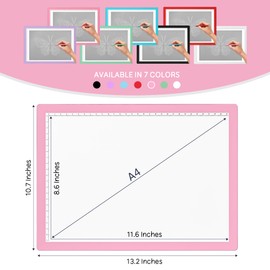 iVyne Rechargeable A4 Light Pad for Tracing & Weeding - LED Light Board for Weeding Vinyl - for Cricut Vinyl Weeding Tools - Ultra-Thin & Portable - Perfect for Artists & Crafters - Pink