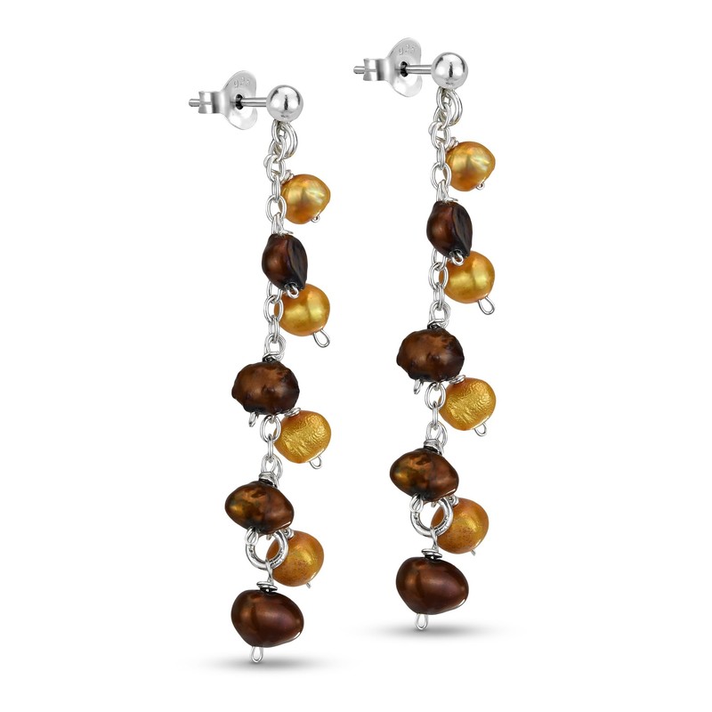 AeraVida Classic Cultured Gold and Brown Cultured Freshwater Pearls Long