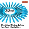 Shuttle Art Highlighters, 30 Pack Blue Highlighters Bright Colours, Chisel
