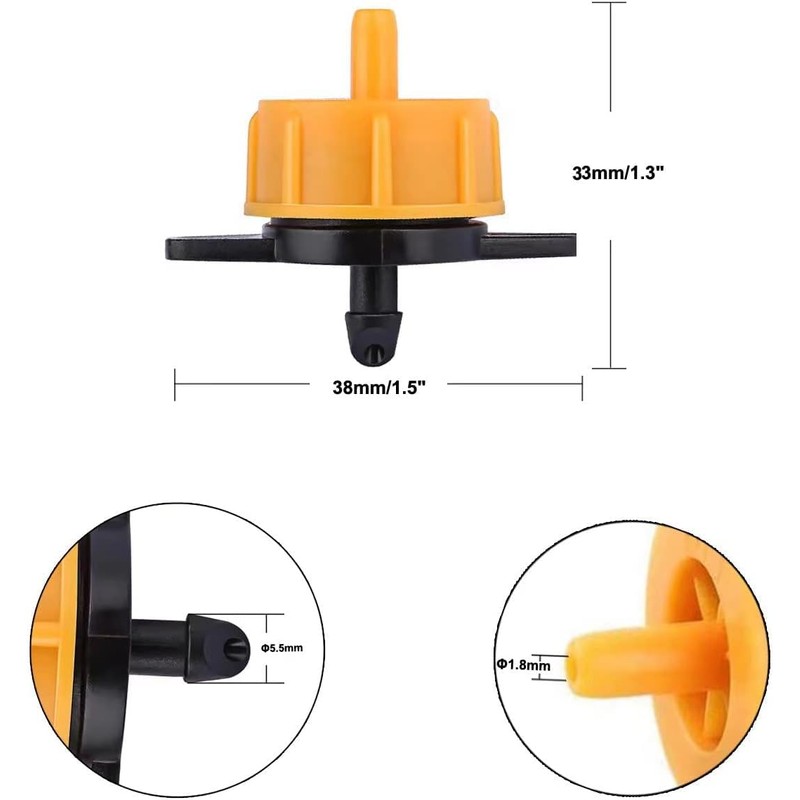 Hydrogarden Pack of 50 Micro-Drip System Series Dripper Pressure Regulating