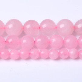 45PCS 8MM Beads Natural Rosestone Pink Crystal Quartz Gemstones for Jewelry Making DIY 15Inches