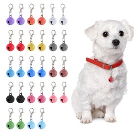 Xthrotsenk 28 Pack Cat Dog Collar Bells Colourful Pet Small Bell with Clasps Dog Collar Jingle Bell for Cats Collars Cat and Dogs Round Bells Pet Collars Accessories for Kitten Puppy