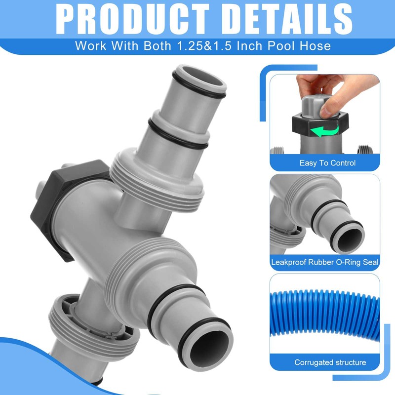 Menkxi Dual Split Swimming Pool Hose Plunger Valve, 2 in