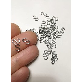 M01098x5 MOREZMORE 50pc Small S-Hooks Mini S-Hooks 8 mm for BJD Doll Spring-Hook Assembly Ball-Jointed Dolls Hooks